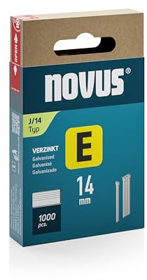 NOVUS TOOLS Clavos de 14 mm, 1000 clavos tipo J/14, caja deslizante, para fijación de molduras y otras maderas