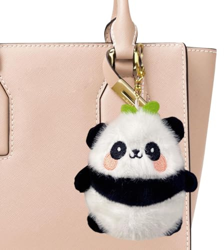 Renchey Plüsch-Panda-Schlüsselanhänger, süßer Schlüsselanhänger Panda,Gefüllter Schlüsselanhänger mit Cartoon-Anhänger - Lustiger Ornament-Auto-Schlüsselanhänger, Taschenanhänger,