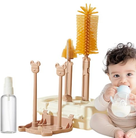 Cyhamse Breast Pump Brush Kit, 6-in-1 Breast Pump Bottle Brush, Portable Bottle And Nipple Brush Kit, Travel Bottle Cleaning Kit For Home Use
