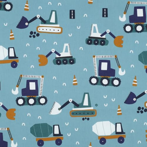 MAGAM-Stoffe Lars Kinder Baumwollstoff OEKO-TEX Meterware ab 50cm (Petrol)