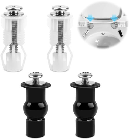 TNEDFOD 4 Pezzi Fissaggi WC Sedile, Accessori per Sedile WC, Fissaggio Vite per Sedile WC, Fissaggio Dado di Gomma per Fissare Tavoletta WC, Fissaggio Sedile WC a Espansione Gomma Viti