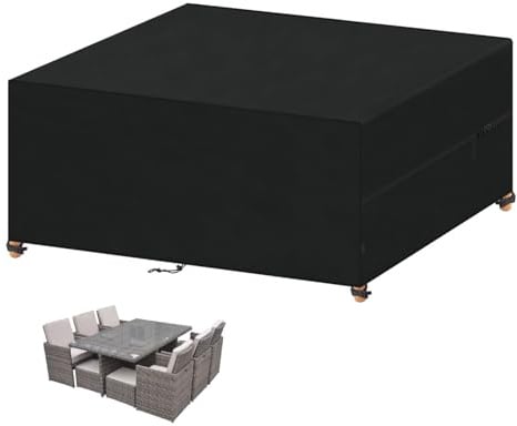 VANSHEIM Abdeckung Gartenmöbel Wasserdicht 420D Oxford Schutzhülle Gartenmöbel Abdeckung für Gartentisch und Loungemöbel Abdeckung Wasserdicht Abdeckplane Gartenmöbel Abdeckhauben Hüllen 220x180x80cm