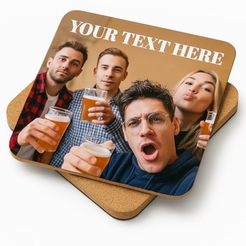 Personalised Photo Coasters – Set of 10 Square High Gloss Drink Mats – Custom Gift for Home, Kitchen, Mother’s Day, Housewarming