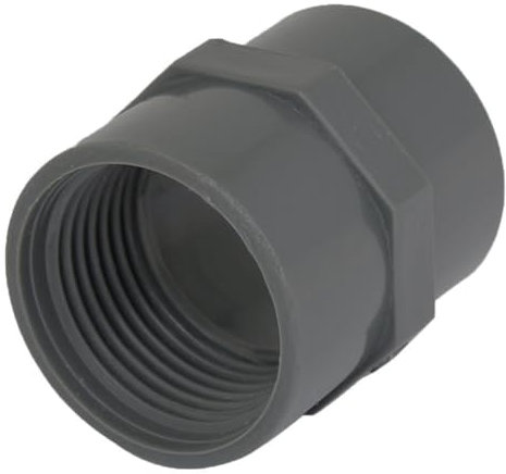 TOP-VIGOR Raccordo per tubo adattatore femmina in PVC NPT da 1 pollice, connettore filettato femmina grigio da 32 mm