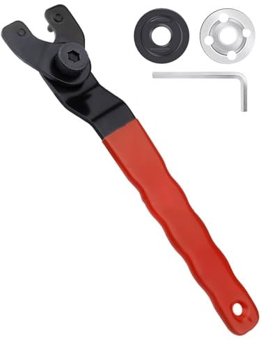 Hibucuo Angle Grinder Adjustable Spanner, Universal Pin Spanner with Allen Key Fitting Part Inner Outer Flange Home Spanner Wrenches Repair Tool Applied to 4''5''6''7''9'' Angle Grinder Polisher