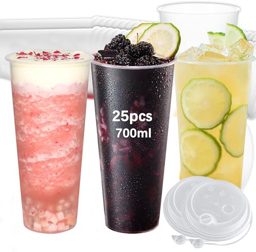 Xsdgi Plastikbecher 700ml 25 Stück - Partybecher Einweg aus Polypropylen, Leicht zu reinigen, Bruchsicher für Getränke, Haushalt & Veranstaltungen