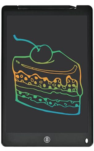 Tablette d'écriture LCD 12 écran couleur avec stylet, dessin, prise de notes, laisser des messages pour tout-petits, garçons, filles et adultes, noir