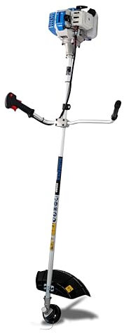 KUSHIMA 5228P-V23 Desbrozadora Gasolina Profesional 51,7cc, Motor 2 Tiempos, Corte Ø430mm Cabezal y Ø254mm Disco, Doble Empuñadura, Arnés, Arranque Fácil, 6,6kg