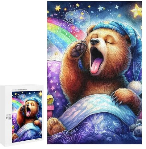 Jigsaw Puzzles 1000 Pieces for Adults Good Night Bear. Puzzle Educational Games Home Decoration Puzzle 1000 PCS