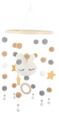 OUNONA Babybett-mobile Aus Hochwertigem Material Schwingendes Ornament Für Kinderzimmer Mobile Mit Filzkugel-anhängern Für Junge Mädchen Stimulation