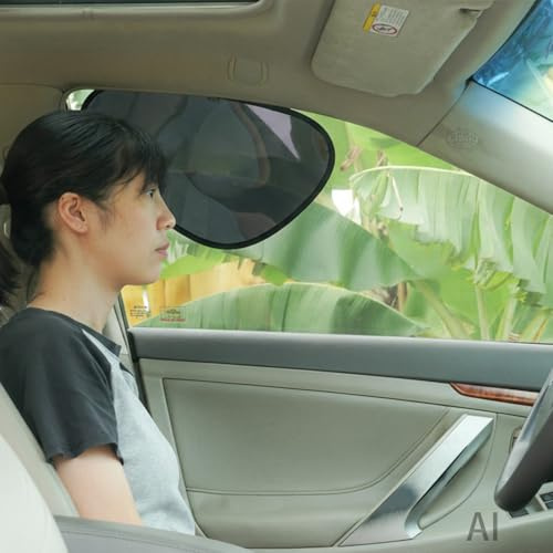 TFY Parasol para Ventana Lateral de Coche, película Transparente Oscura estática para luz Solar de bajo ángulo, protección UV, reducción de Calor, fácil de Instalar y Quitar para Conductor y Pasajero
