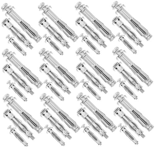 DIYEAH 30 piezas Anclajes Huecos de Acero Galvanizado con Tornillos para Placas de Yeso y Tabiques Tacos de Expansión Resistentes para Paredes Secas Fijación Pesada y Duradera