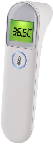 Grundig infraröd termometer 3-i-1 – digital termometer för panna och öra – med 1 sekund mättid – LCD-display med 3 färgskärmar – minne för 20 mätningar