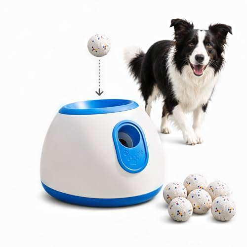 KIRJAUDU Lanza Pelotas Automático para Perros con 3 Distancias Ajustables