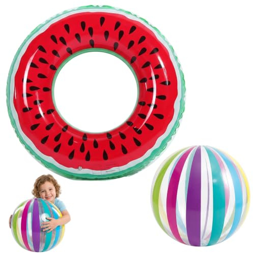 Wassermelone Design Schwimmring Und Wasserball Aufblasbar | schwimmring kinder, wasserball aufblasbar, beach ball