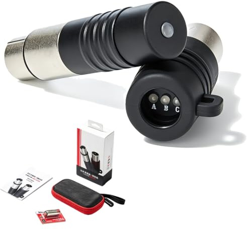 XLR-Kabeltester-Kit mit Sender und Sniffer, Audio-Line-Checker | Mit LED-Anzeige, Solo-Betrieb und Batteriebetrieb, Erkennung offener Kurzschluss-Pin-Umkehrung for Mikrofon, Live-Bühne(A)