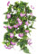 GTIDEA Artificial Vines, 2pcs 15Feet Morning Glory Hanging Plants Silk Garland Fake Green Plant Home Garden Wall Fence Stairway Outdoor Wedding Hanging Baskets Decor Purple