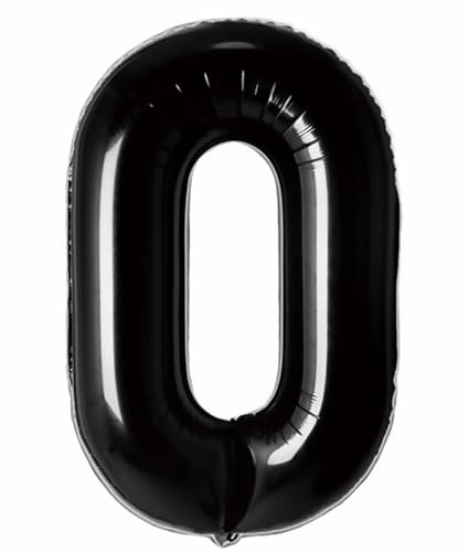 Folienballon Zahl 0 (Schwarz) von Trendario - XXL Riesenzahl 100cm Ballon - Helium Luftballons für Geburtstag, Partydeko, Hochzeit