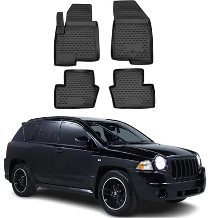 OMAC Fußmatten für Jeep Compass 2006-2011 TPE 4X Schwarz