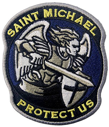 Heiliger Michael Beschütze uns Modernes Militär Moral Taktisch Flicken Bestickter Aufnäher mit Haken- und Flauschbänder