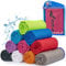 Fit-Flip Airflip Kühltuch - Ice Cooling Towel - das kühlende mikrofaser Sporthandtuch für Nacken und Hals - Kühlhandtuch für Fitness und Sport (rosa-dunkel Grauer Rand, 100x30cm)