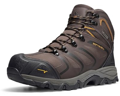 NORTIV 8 Men's Ankle High Waterproof Boots Hiking Boots Men Walking Boots Mens Backpacking Trekking&Hiking Footwear 160448_M,Size 7,Brown/Black/Tan,160448_M