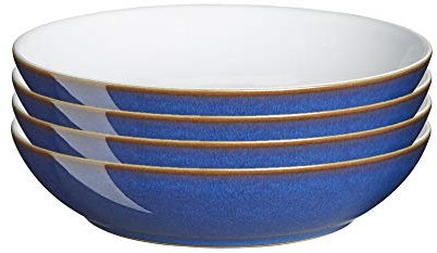 Denby IMP-052/4 Imperial Set of 4 Pasta Bowls Set, Stoneware, Cobalt Blue