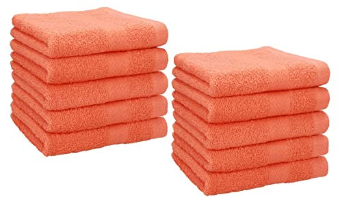 Betz 10 Stück Seiftücher Premium 100% Baumwolle Seiflappen-Set 30x30 cm Farbe blutorange
