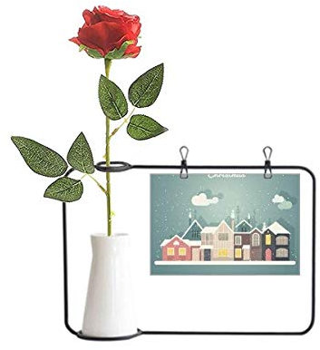 Beauty Gift Casa de Navidad Festival Ilustración Artificial Rosa Flor Colgante Jarrones Decoración Botella