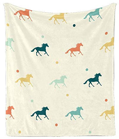 YISUMEI Decke 150x200 cm Buntes Pferd Kuscheldecke Flauschig Flanell Fleecedecke