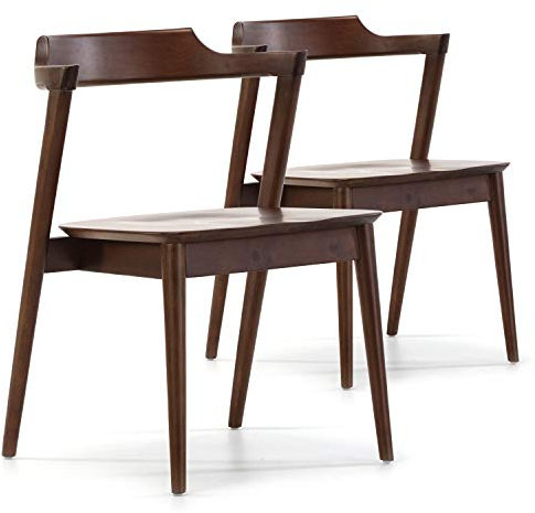 VS Venta-stock Pack 2 sillas Venus Color Nogal, Madera Maciza, 58 cm (Largo) 57,5 cm (Profundo) 76 cm (Alto)
