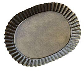 Bandeja para servir platos de metal, estilo vintage, estilo antiguo, casa de campo francesa, Shabby Chic (L)