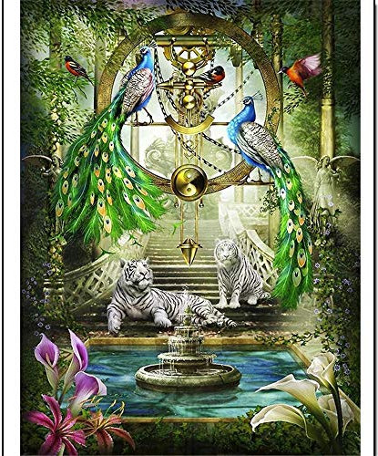 Puzzle 5000 Teile - Jigsaw Puzzle für Erwachsene - Buntes Puzzle 5000 Teile Erwachsene, Motiv: Pfau und Tiger 5000 Teile Puzzle, Puzzle Erwachsene 5000 Teile, Puzzel,5000 Puzzle