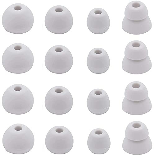 BLLQ Gray Ear Tips Compatible with Beats Flex, Powerbeats Pro, 8 Pairs, Light Gray