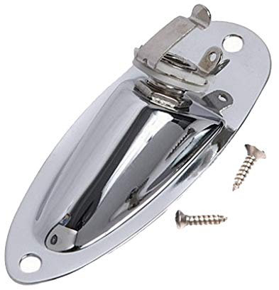 Replacement For Strat Stratocaster Electric jack mount Guitar Jack Plate 6.35mm 1/4 Boat Shaped o Connector Socket Panel
