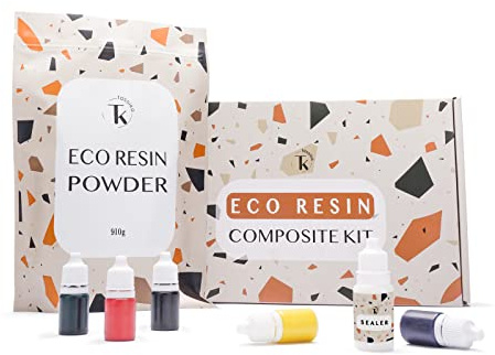 Tassika Eco Resin Kit für Anfänger 0,9 kg, Terrazzo Resin Kit, Nachfüllset