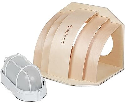 SULENO - Saunalampe BELLA ECK Saunaleuchte mit Blendschirm und Fassung, hitzebeständige Saunalampe mit Anschlusskabel - Must-Have Saunabeleuchtung (ohne Anschlusskabel)…