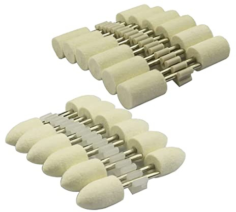 Luo ke 24 Pcs Wool Polishing Bit, 1/8 Inch Shank Felt Buffing Tips for Dremel Rotary Tool (Polishing Head Diameter: 12 mm)
