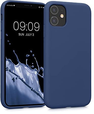 kwmobile Case Compatible with Apple iPhone 11 Case - Slim Protective TPU Silicone Phone Cover - Navy Blue