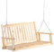 Outsunny Gartenschaukel für 2 Personen Schaukelbank Hängebank Massivholz Patio Terrasse Hinterhof Natur 117 x 69 x 60 cm