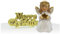 Anniversary House 2pcs Nativity Angel Resin Cake Topper & Gold Merry Christmas Motto Cake Decorations, Xmas Cake Toppers, Xmas Yule Log Decoration, Traditional Non-Edible Decorations, BX373 UK