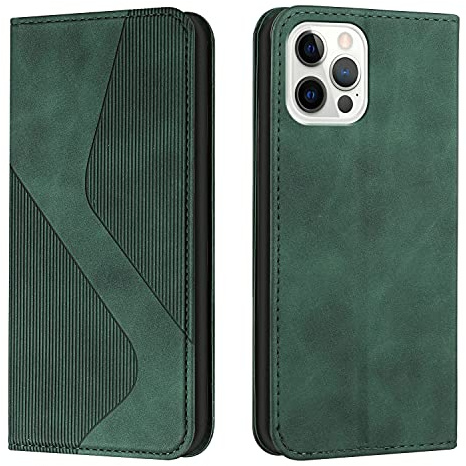 Mo-Somnus Kompatibel mit iPhone 13 Pro Max Hülle, Magnet PU Leder Flip Wallet Case Tasche Handyhülle, Stoßfeste Klappbar iPhone 13 Pro Max (6,7 Zoll) Brieftasche Klapphülle mit [Kartenfächer] (Grün)