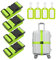 Flintronic 4 Stück Premium Gepäckgurt Koffergurt Kofferband Einstellbare rutschfest Gepäckband Lang kofferbänder Luggage Strap + 2 Stück Kofferanhänger Sicher Reisen für Koffer-Grün