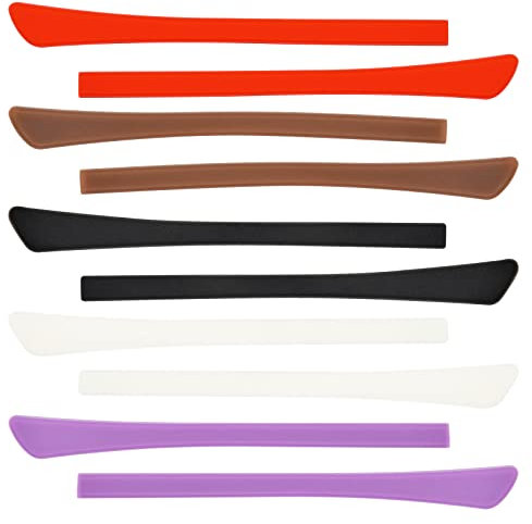 Skyzone Brillen-Endspitzen, 5 Paar Silikon-Anti-Rutsch-Ohrhaken-Halter-Griff-Ohr-Socken-Bein-Röhren-Brillen-Ersatz für Metall-dünne Sonnenbrillen-Brillen-Beine
