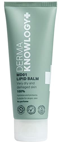 DermaKnowlogy | MD01 Creme | Schuppenflechte, Neurodermitis, Ekzema, Psoriasis | Bei Sehr Trockener & Strapazierter Haut | Spendet Feuchtigkeit & Schützt | Ohne Parfum | Allergiker Zertifiziert, 75ml
