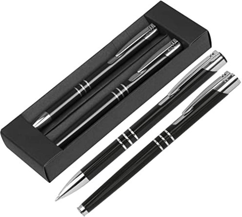 Paul Clover Luxus Kugelschreiber & Tintenroller Geschenkset - Für Jahrestag, Geburtstag, Weihnachten & Arbeit - Präsentiert in klassischer schwarzer Geschenkbox