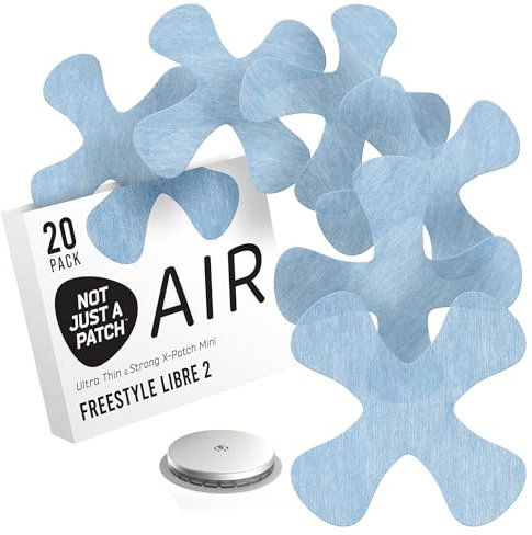 Not Just A Patch Air X-Mini Freestyle Libre 2 Sensor Pflaster (20er Pack) - Schweißresistent, Dünn, Stark & Leicht für sicheren Halt und sanften Schutz - 14 Tage Tragedauer (Blau)