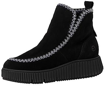 Tamaris Damen Boots Leder Winter gefüttert; BLACK/schwarz; 38 EU