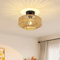 JIINOO Vintage Rattan Lampe, Hängelampe, rustikale Deckenlampe, geflochtener Korb Lampenschirm, Retro Deckenleuchte, Bauernhaus, E27 Industrielle Deckenleuchten für Küche, Esszimmer, Schlafzimmer