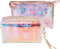 Norhogo 2 Stücke Kosmetiktasche Laser Holographische Make-Up Tasche, Mäppchen Schminktasche Wasserdicht Reißverschluss Storage Bag Frauen, für Arbeit, Studium, Hause oder Reisen Groß + Klein